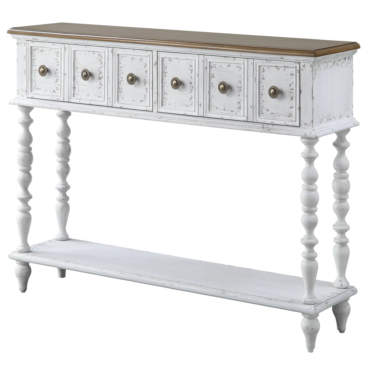 Dark Charcoal and Antique White Console Table H450