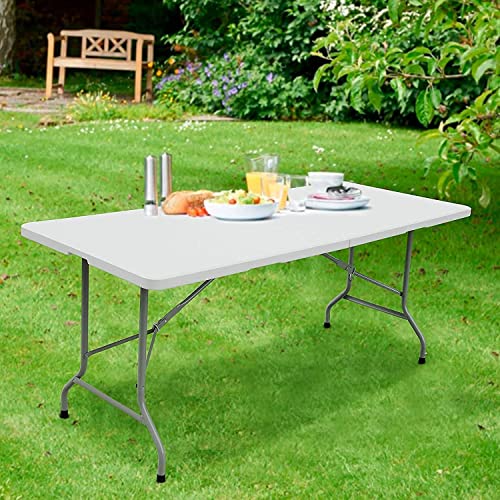 White Plastic 6ft Folding Table B3101
