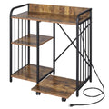 Brown 3-Tier Printer Stand with Wheels M7948