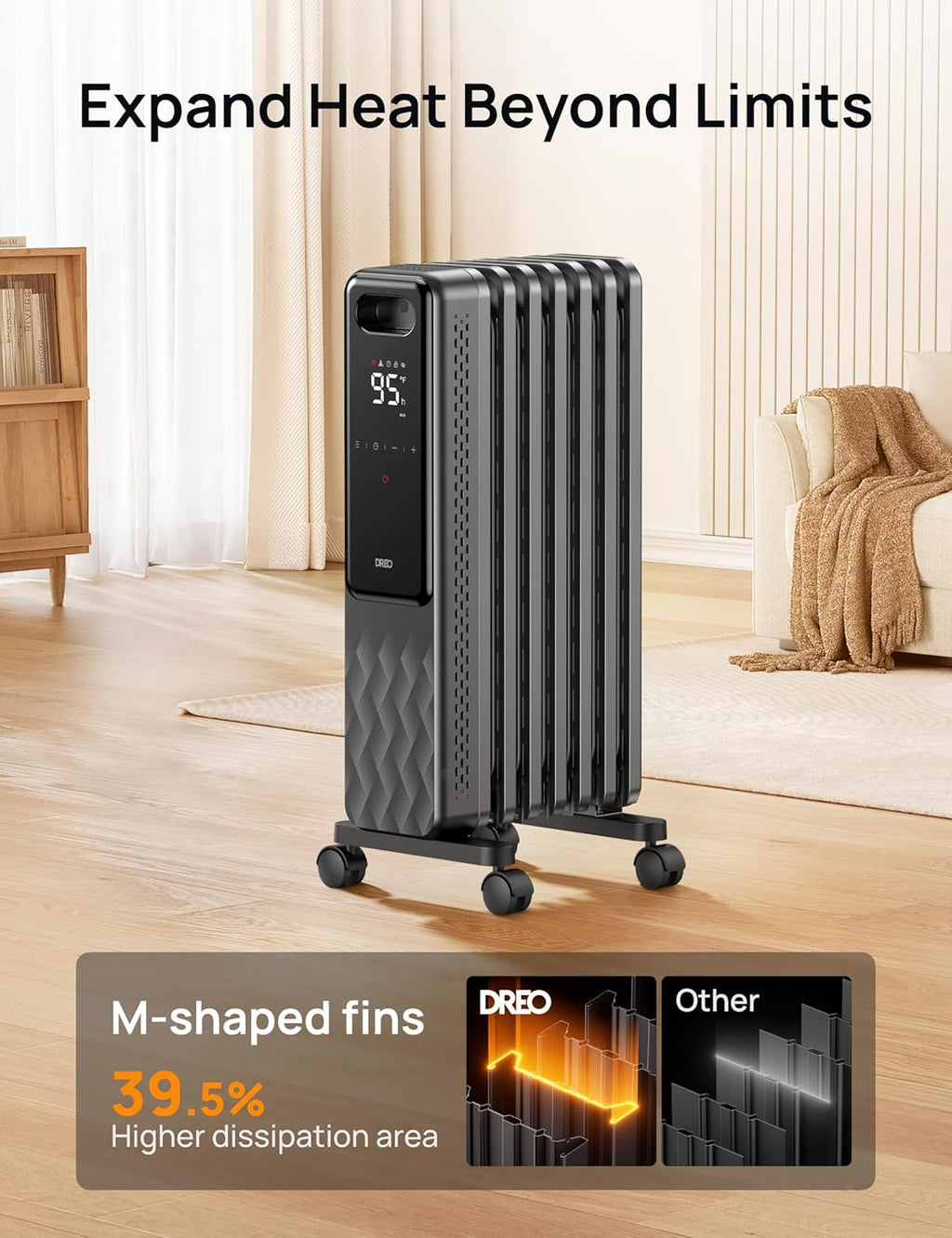 1500W Oil Filled Radiator Heater with Remote Control S7920