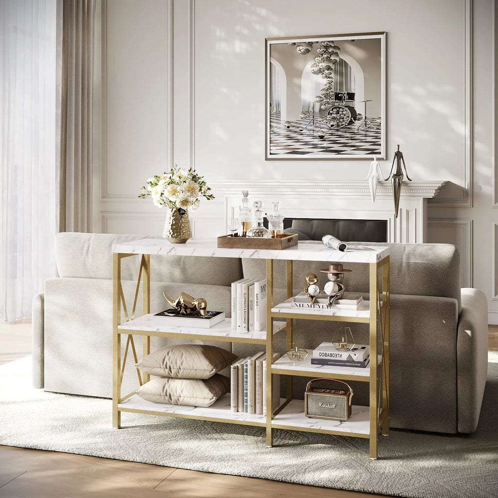 Modern Console Table with Storage Shelves Q275