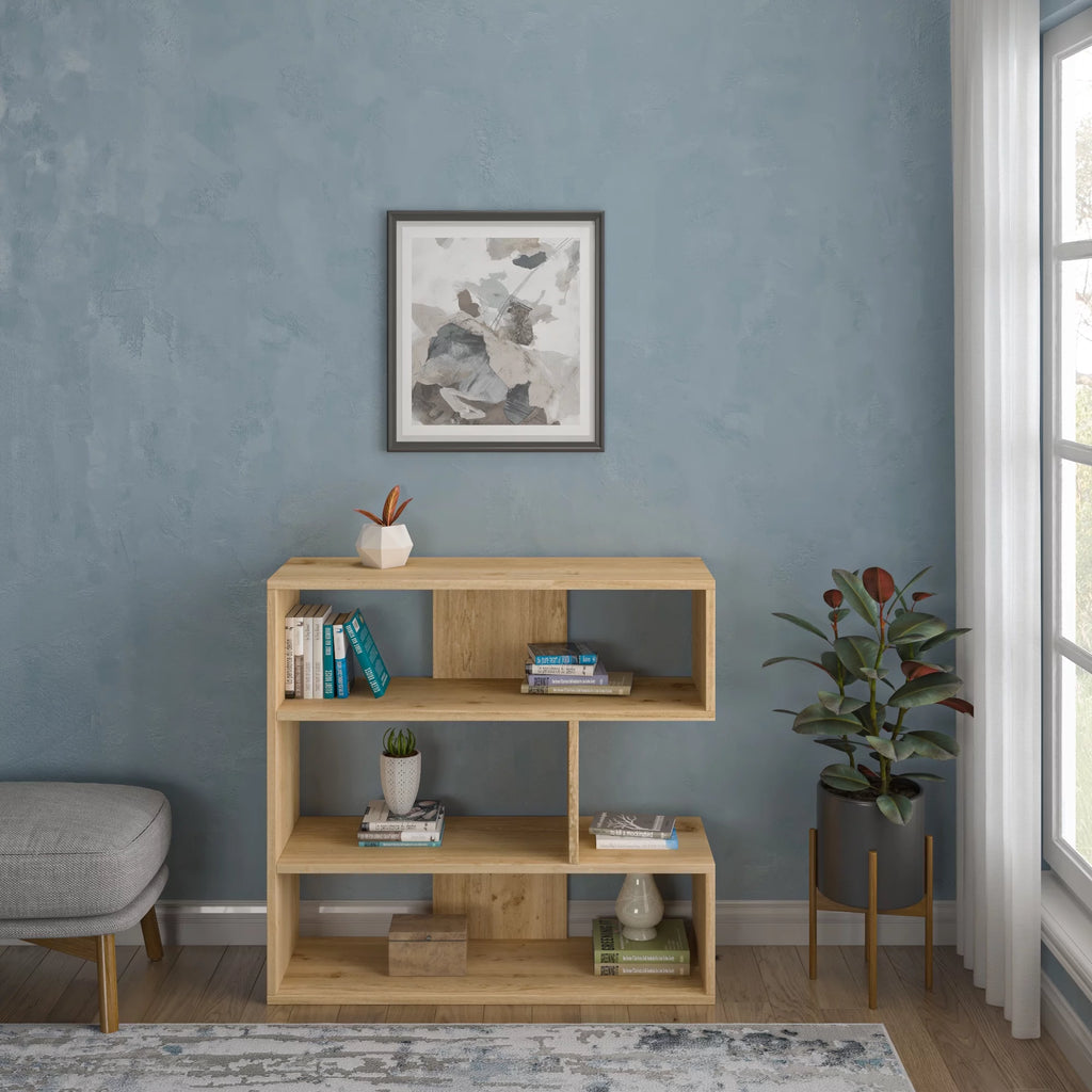 3 Tier Open Shelf Oak Bookcase P5864
