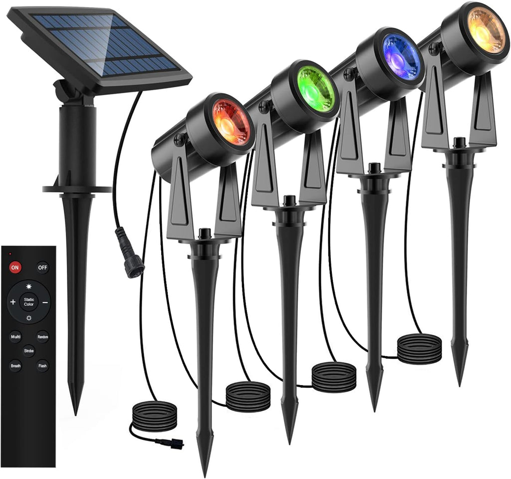 LED Solar Spotlights, 4-in-1, 4W, IP65 Waterproof C406039
