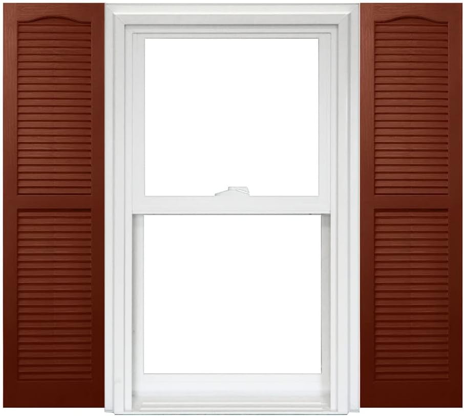 Black Vinyl Louver Shutters (1 Pair) 14-1/2in. x 55in. V4415