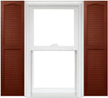 Black Vinyl Louver Shutters (1 Pair) 14-1/2in. x 55in. V4415