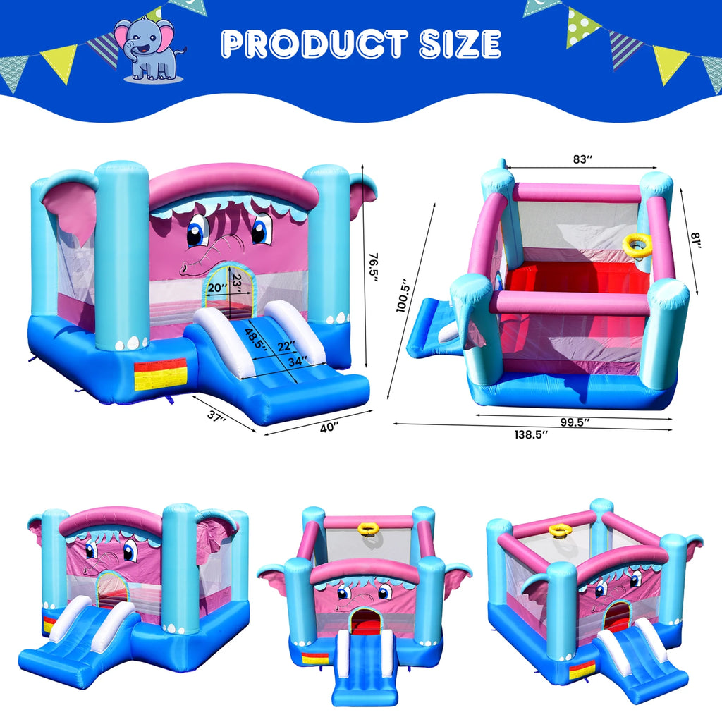 Inflatable Bounce House 3-in-1 Elephant Theme Castle J92276