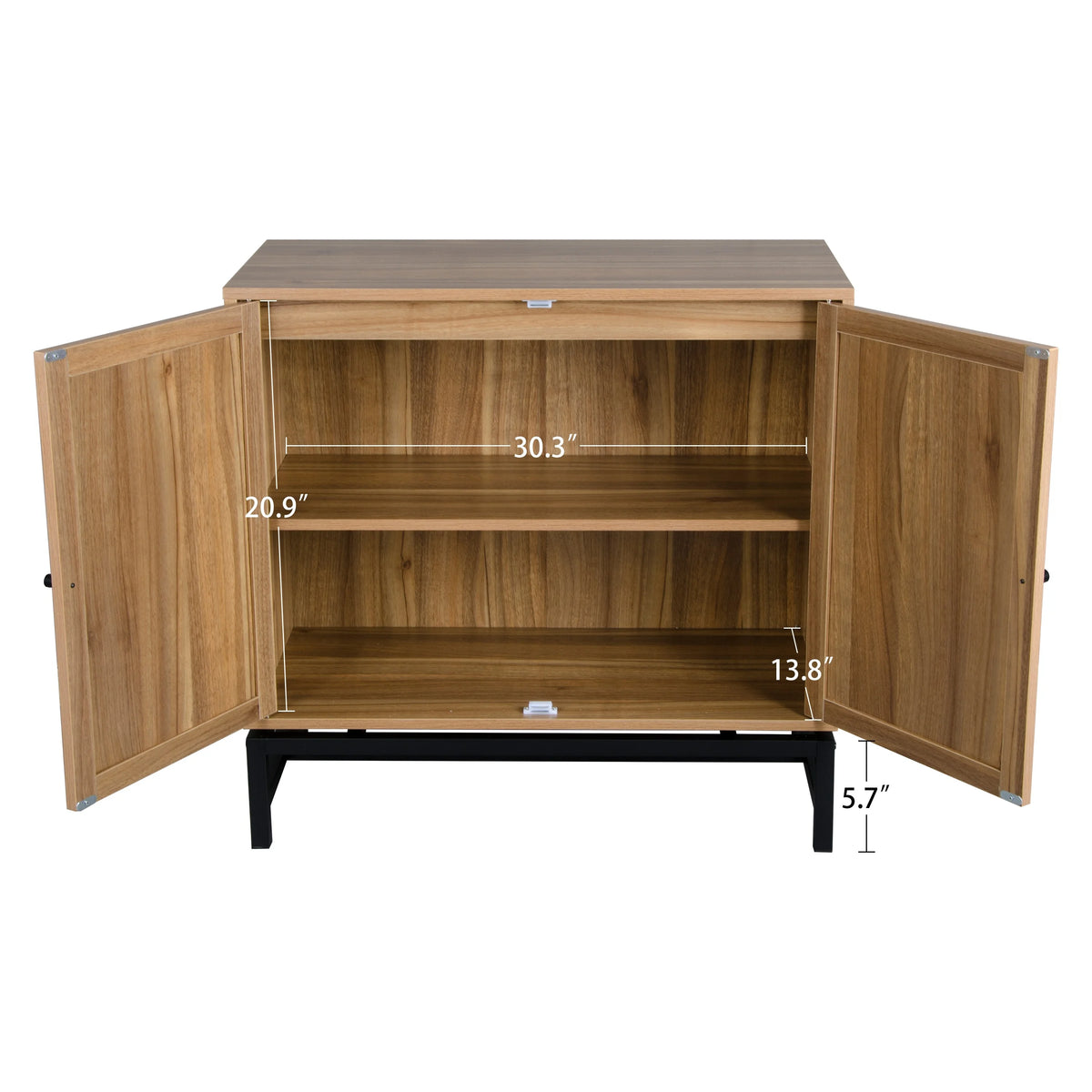 Rattan Storage Cabinet with 2 Doors and 1 Adjustable Shelf V937
