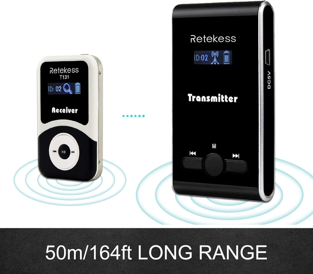Wireless Tour Guide System Headsets, 99 Channels, Transmitter 15 Receivers V313