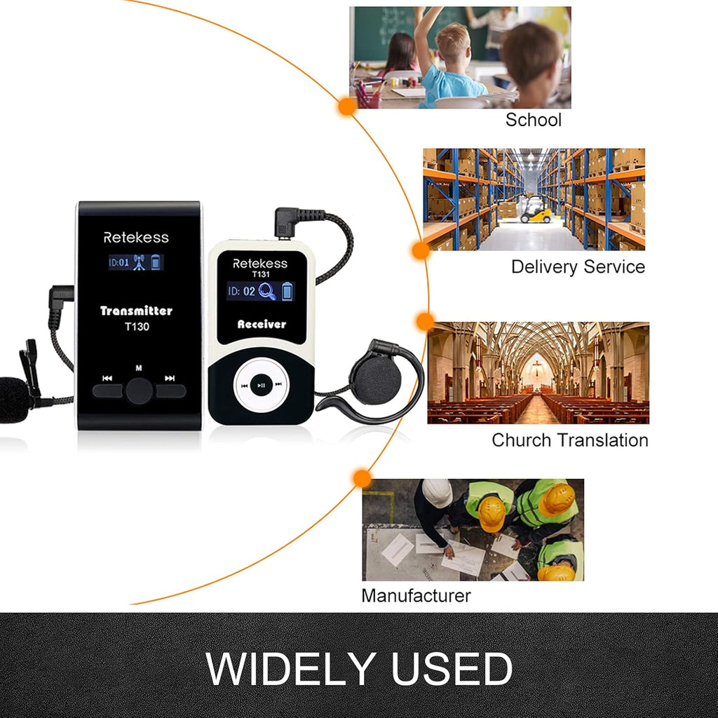 Wireless Tour Guide System Headsets, 99 Channels, Transmitter 15 Receivers V313