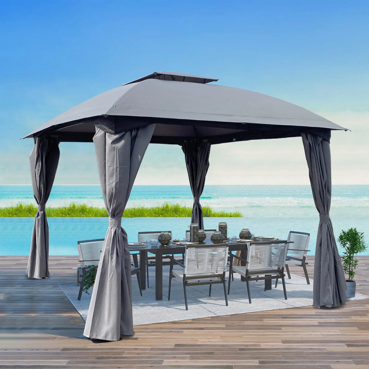 10'x10' Double Roof Outdoor Canopy Shelter Tent P802012