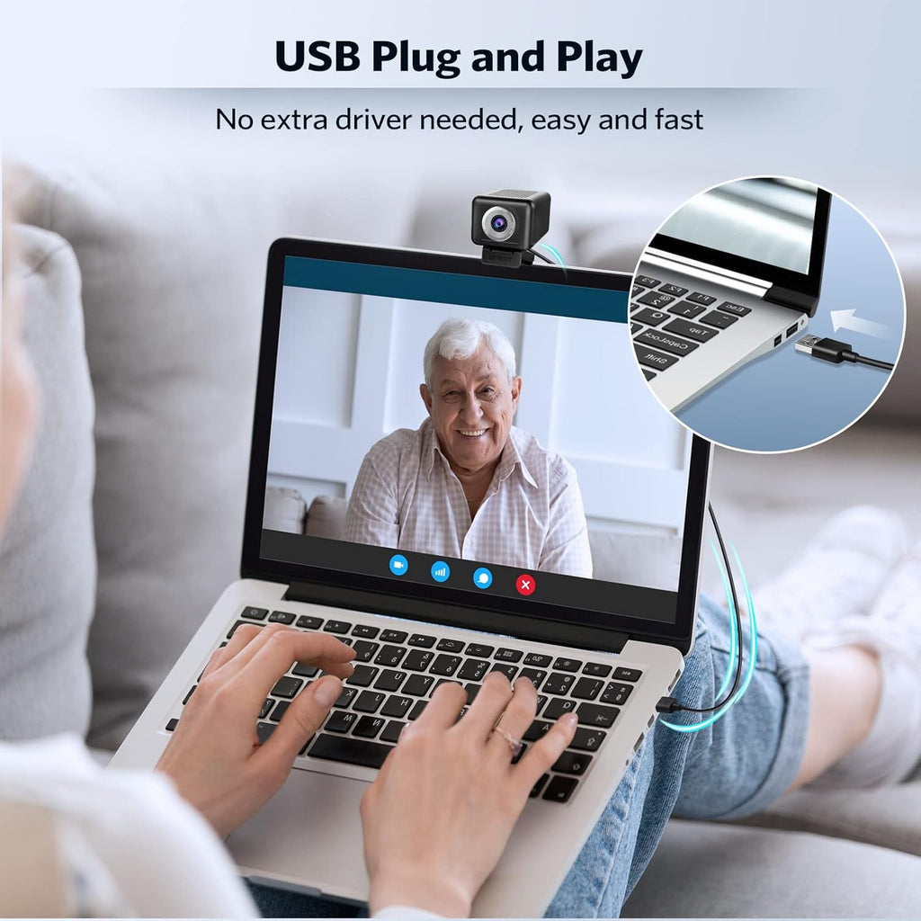 3 in 1 1080P 60FPS Webcam with Microphone and Speaker H696605