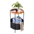 Small End Table Nightstand with Fabric Storage G87563