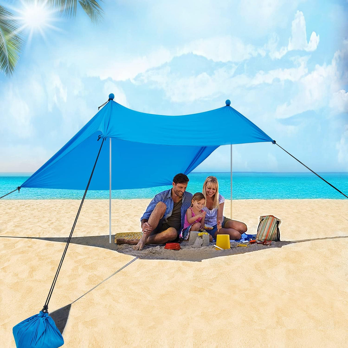 6 x 6 FT UPF50+ Pop Up Beach Tent with Carry Bag J74664