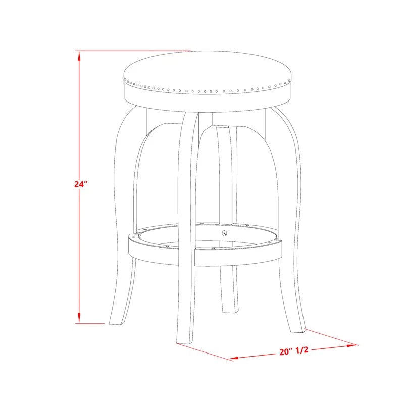 24" Wood Swivel Backless Bar Stool Set of 2 X384399