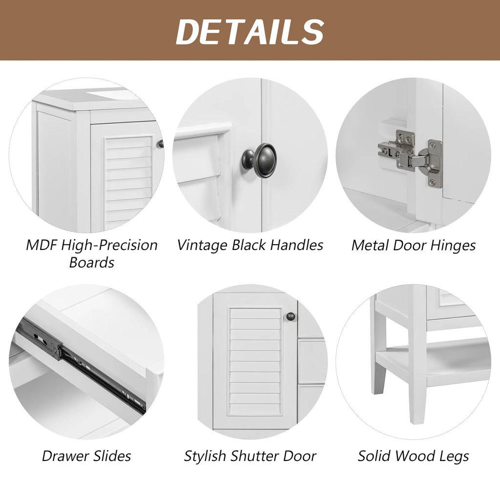 36" White Bathroom Vanity with Ceramic Basin Z2842