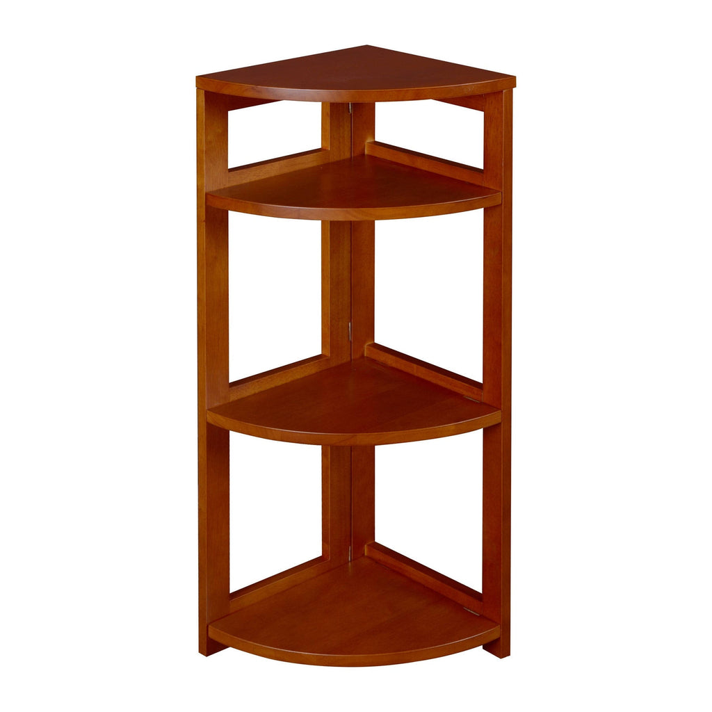 Cherry High Corner Folding Bookcase A642