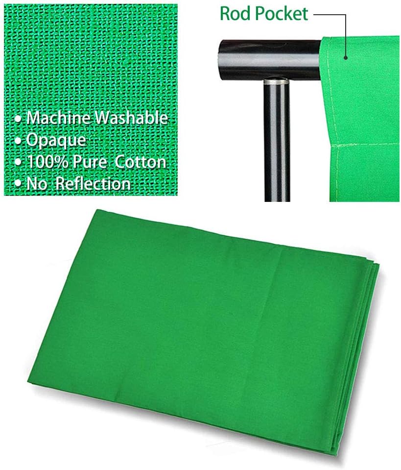 Photo Background Support System with 8.5 x 10ft Backdrop Stand Kit, 6 x 9.5ft Green Screen Backdrop, Carry Bag A14696