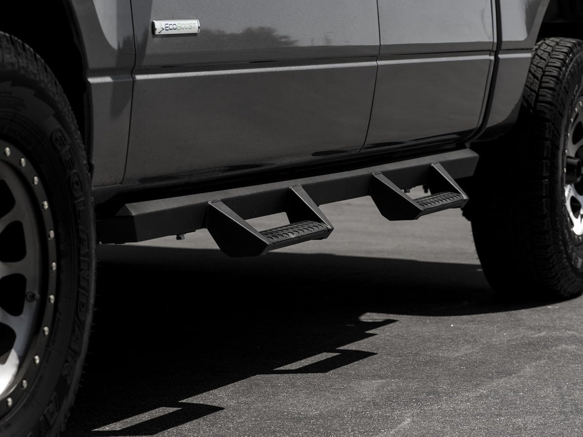 Matte Black Drop Step Bars A307
