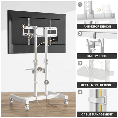 Rolling TV Stand with Metal Laptop Shelf O634030