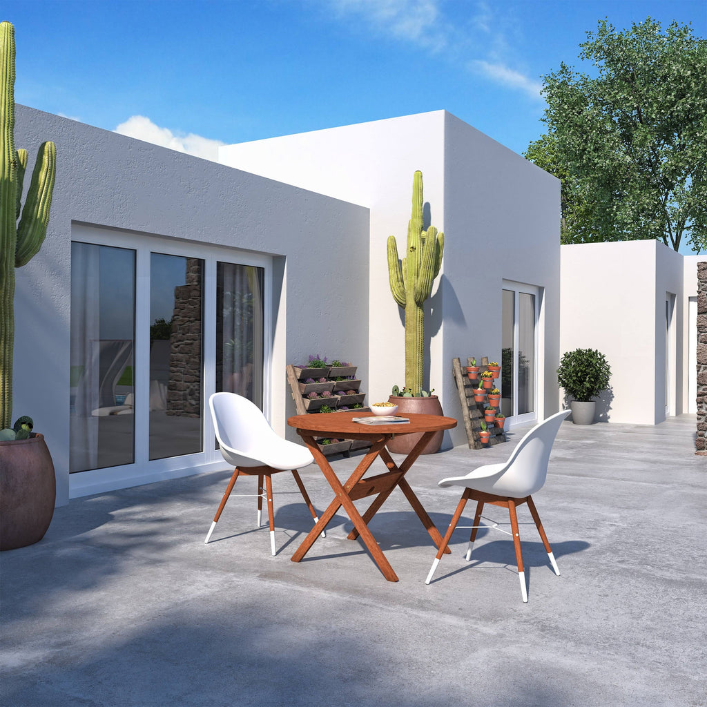 3-Piece Eucalyptus Wood Patio Dining Set S6752