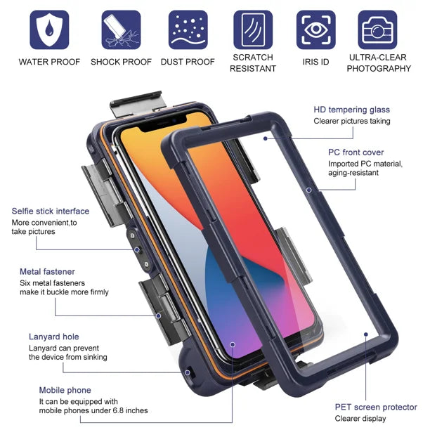 Waterproof Protective Case for Sony Xperia XA2 Plus and all Phones Up to 6.9 Inch with Lanyard O89889
