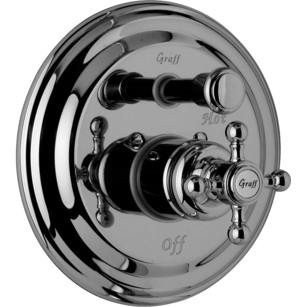 Polished Chrome Trim Plate with Diverter and Cross Handle U446