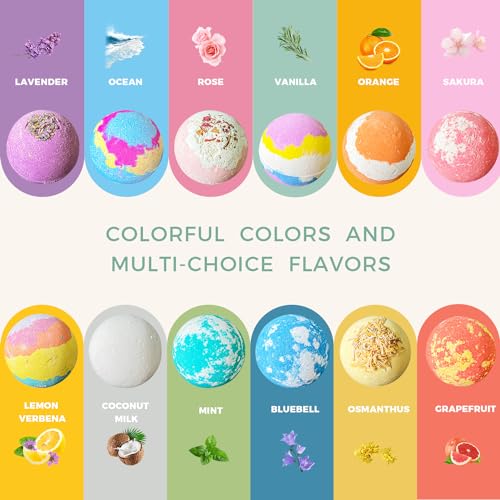 12 Pc Handmade Bath Bombs with Sea Salt Cocoa & Shea Butter P8919