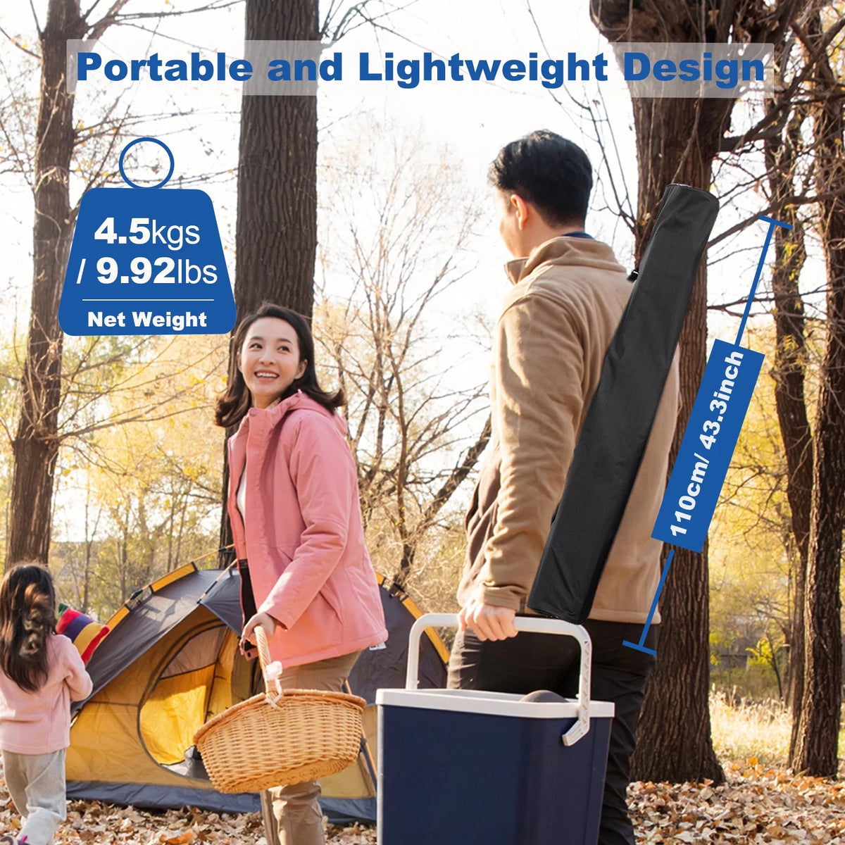 Portable Projector Screen with Stand, 80 Inch 16:9 Tripod Projection Screen I915