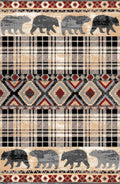 Multicolor Bear Geometric Print Rug F7189