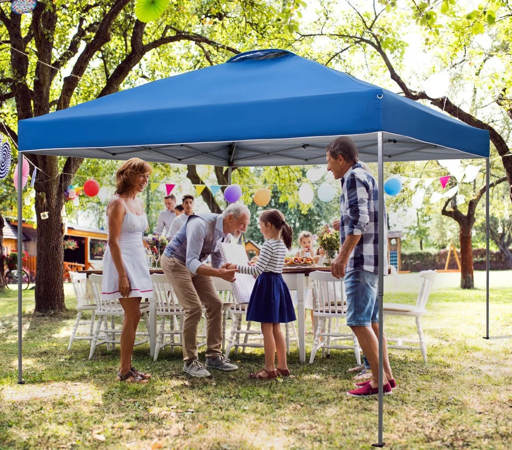 10' x 10' Blue Pop Up Canopy Tent with Wheeled Bag S680