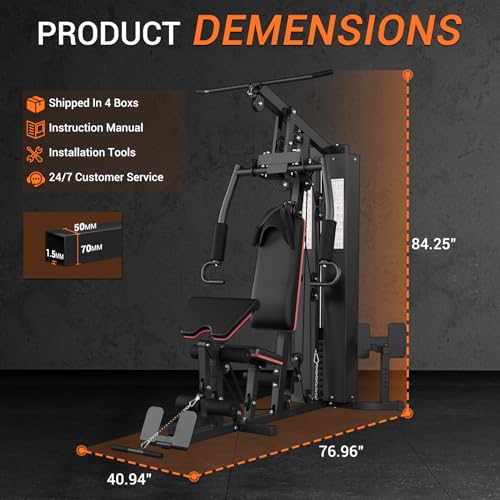 Multifunctional Full Body Workout Machine with 150LBS Weight Stack I34259