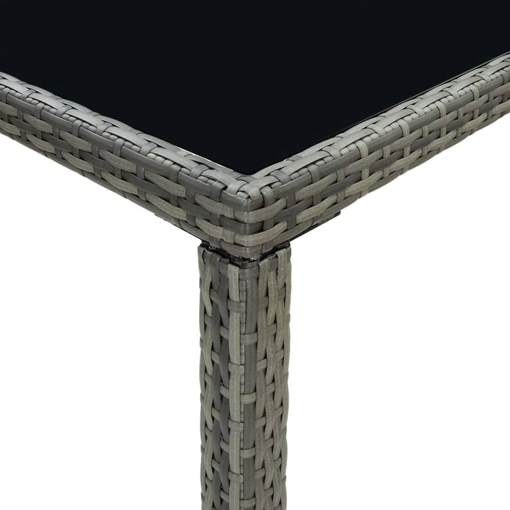 Glass Tabletop Poly Rattan Counter Height Bar Table K46370