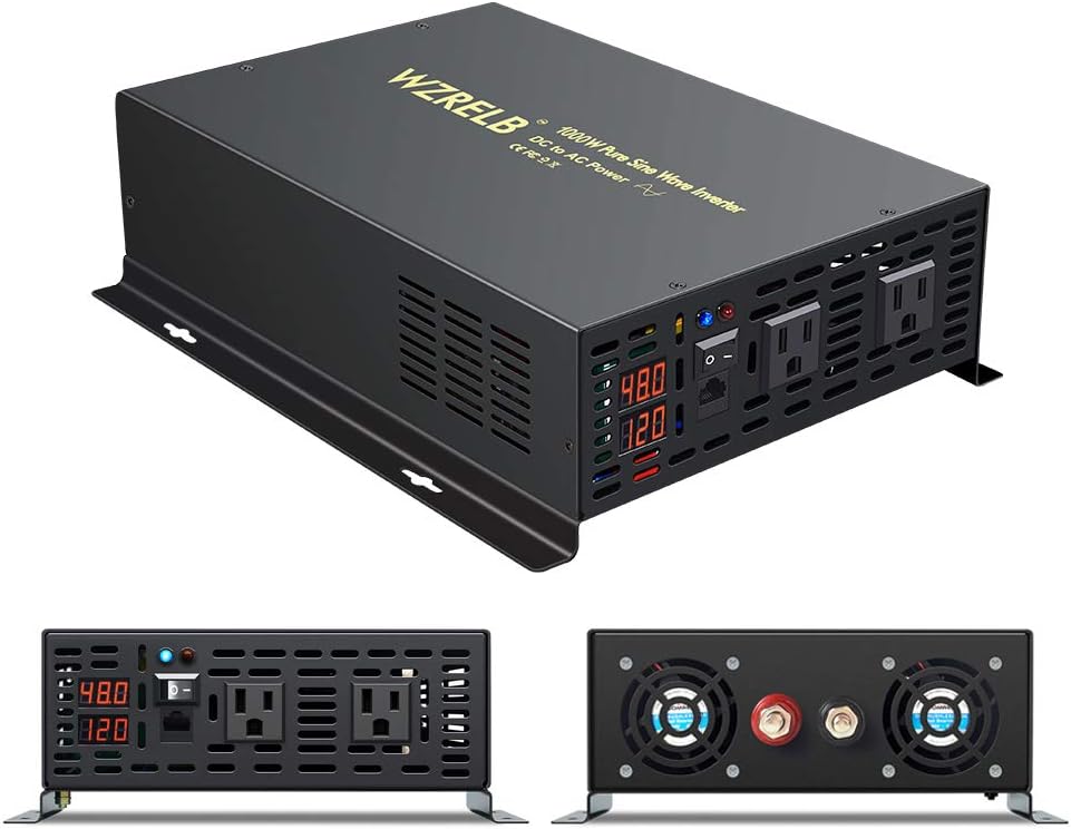 3000 Watt 24V DC Pure Sine Wave Power Inverter with Remote Control Switch, Dual 110V 120V AC Outlets O5624