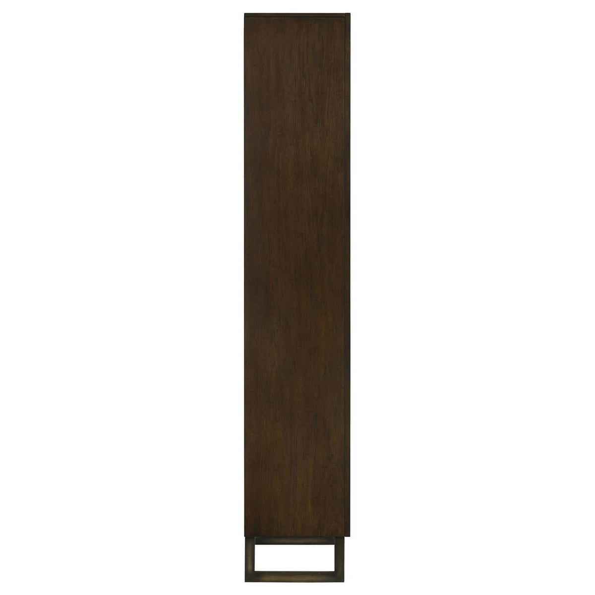 4-shelf Wood Bookcase Dark Walnut and Gunmetal R655