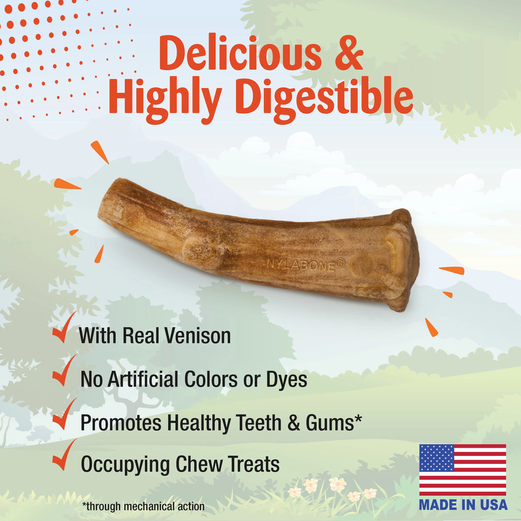 Natural Long Lasting Edible Venison Dog Chews Large 8 Count R85689