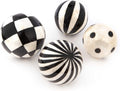 Set of 4 Black-and-White Decorative Balls O454414