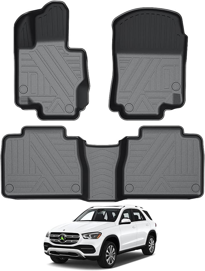Custom Fit All Weather Rubber Floor Mats 2 Row Set Black G753095