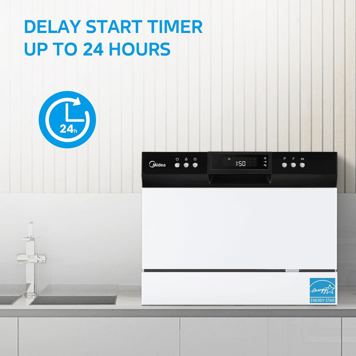 White Portable Dishwasher, 6 Place Settings O611
