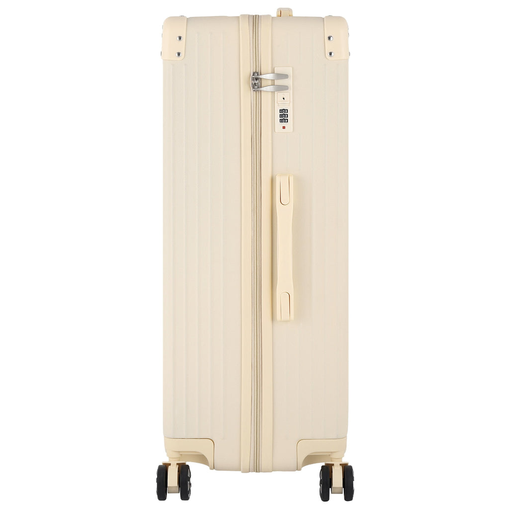 Cream Beige 5PCS Travel Luggage Set with Makeup Case K349087