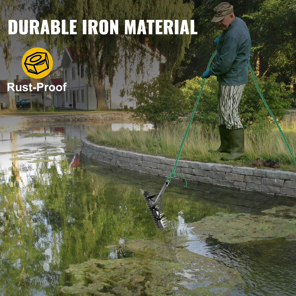 16 inch Double Sided Aquatic Weed Rake with 66ft Rope V74031