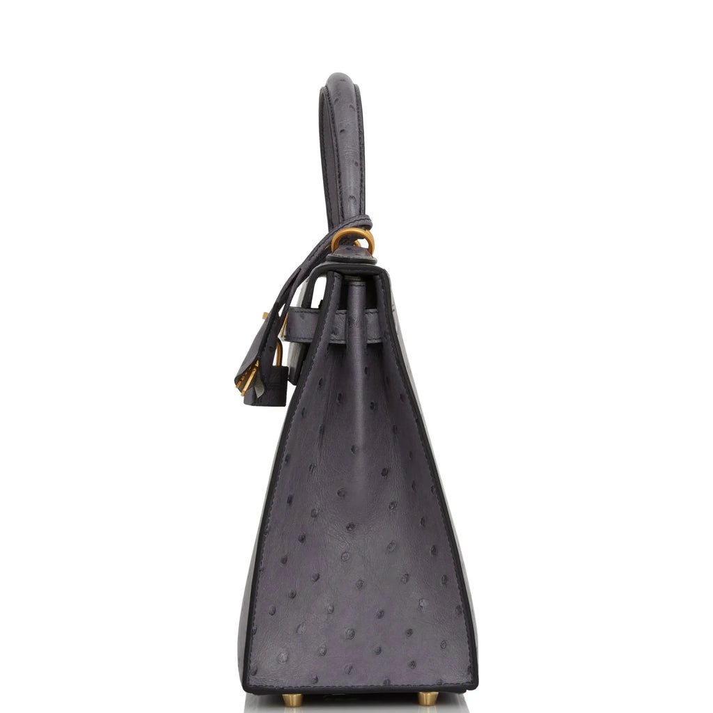 Gris Agate and Gris Perle Ostrich Bag E12723