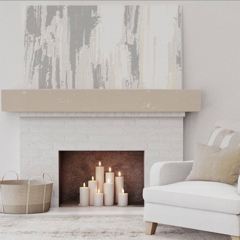 White Washed Knotty Pine Fireplace Mantel B640