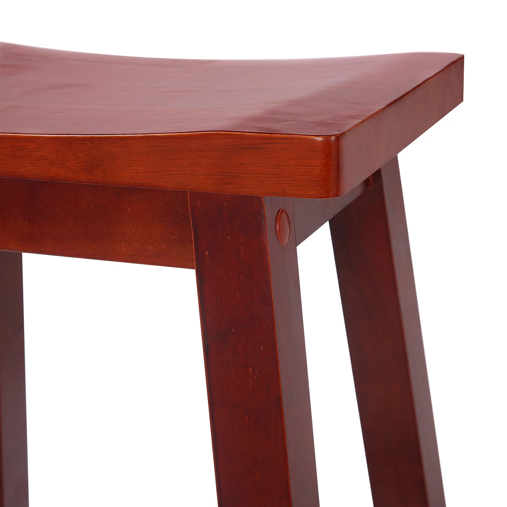 29 Inch Saddle Bar Stools Set of 2 Solid Wood Cherry V653