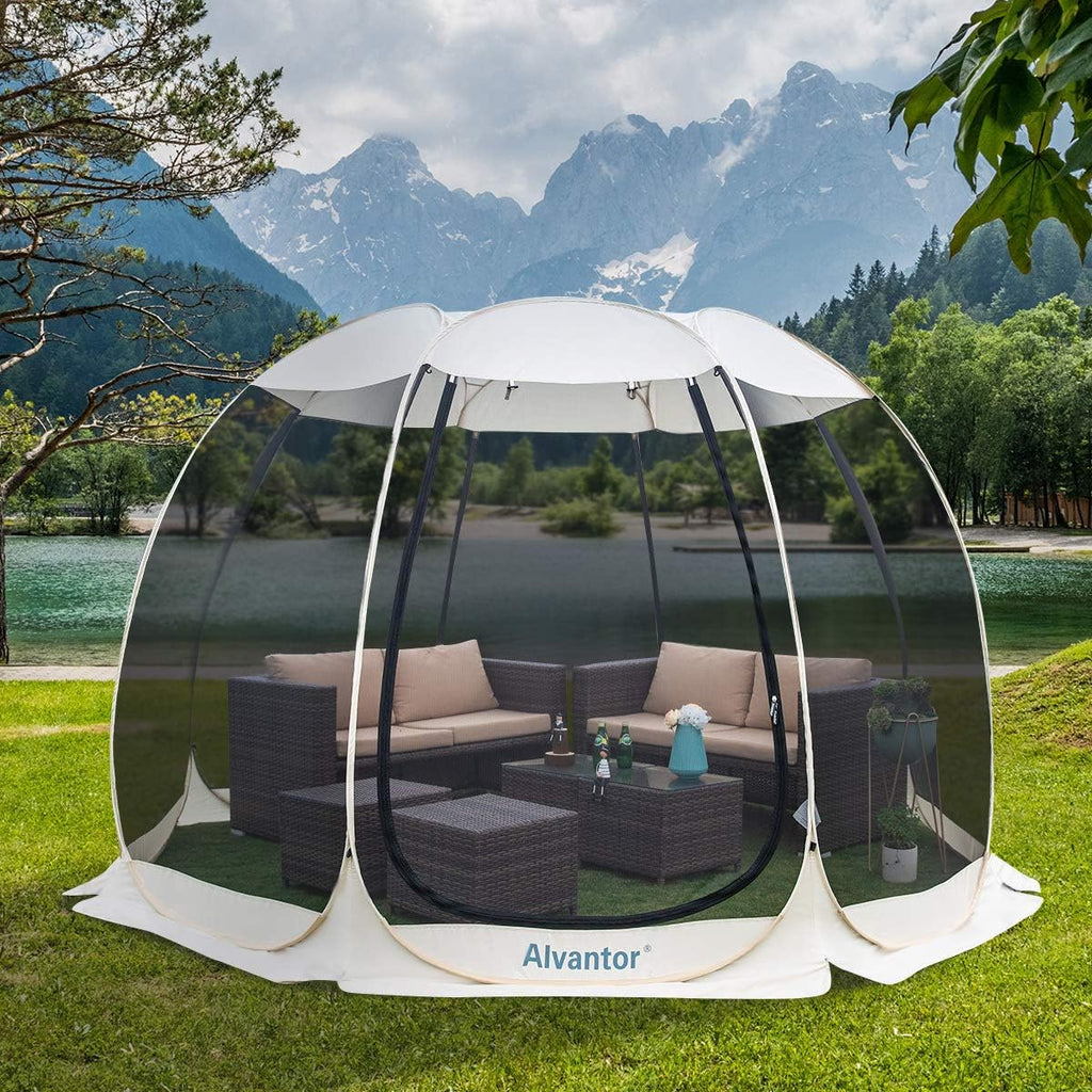 Beige 6'x6' Pop Up Screen House Tent R737