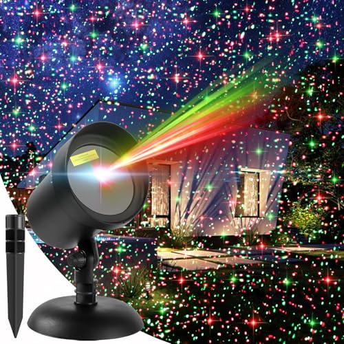 Red & Green Stars Motion Laser Christmas Lights Projector Q263766
