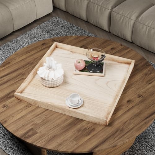 Large Square Rustic Wood Serving Tray 24 x 24 B618