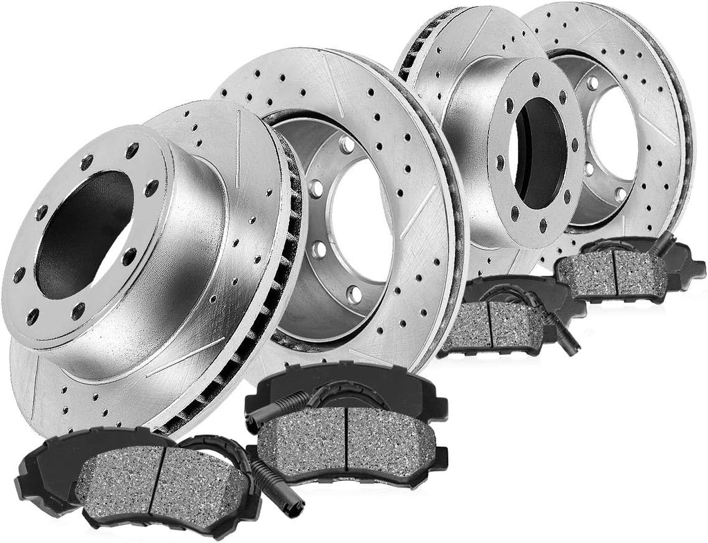 Front and Rear Brake Rotors and Metallic Brake Pads H866