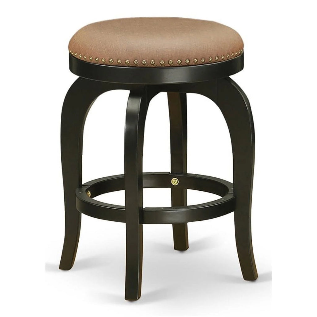 24" Wood Swivel Backless Bar Stool Set of 2 X384399