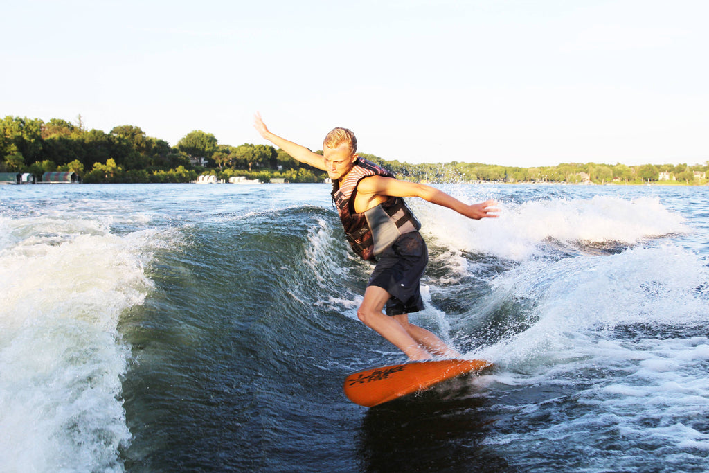 Silver/Blue Wakesurf Shaper with Storage Tote T667