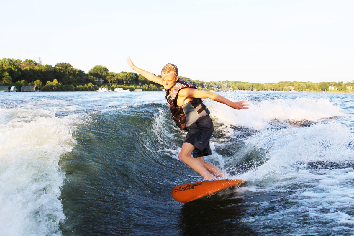Silver/Blue Wakesurf Shaper with Storage Tote T667